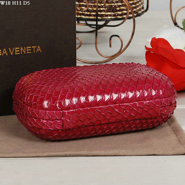 Bottega Veneta intrecciato snake vein leather impero ayers knot clutch 11308 red